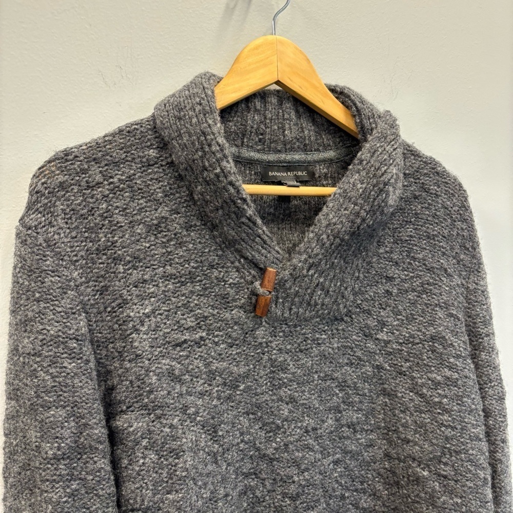 Banana Republic Men’s Large Sweater Cowl Neck Gray - Picture 5 of 12
